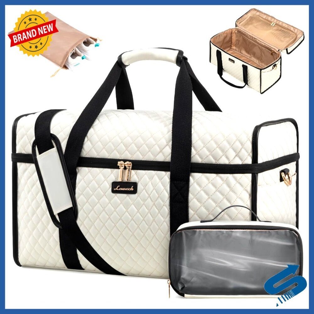 Travel Duffle Bag Weekender Carry-On Size 3pc Set Wet Pocket Toiletry